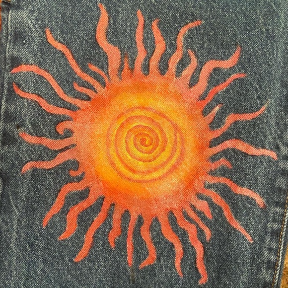 Brandy Melville Custom Painted Jeans - Picture 2 of 3